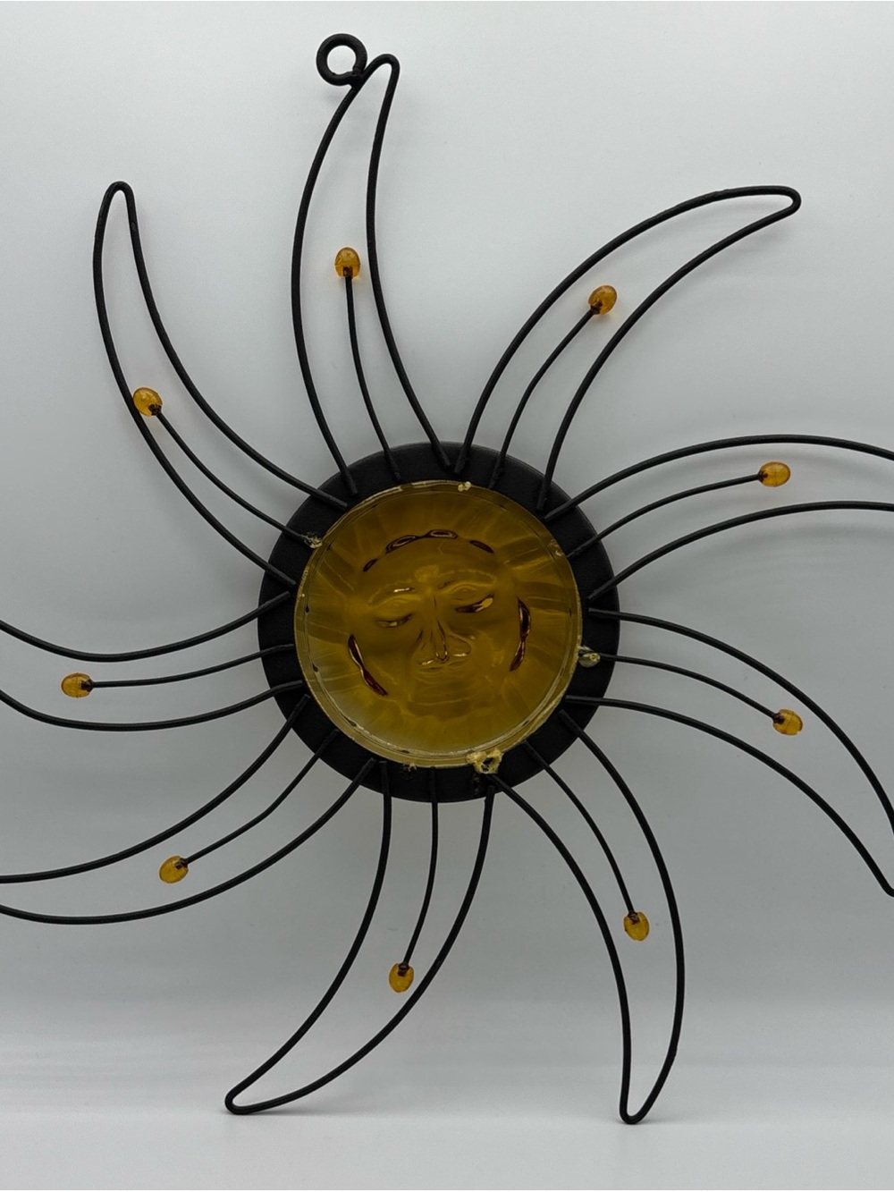 Celestial Sunburst Catcher Metal 16" Round Man in the Moon Sign Wall Hanging 🌞 - Picture 5 of 9